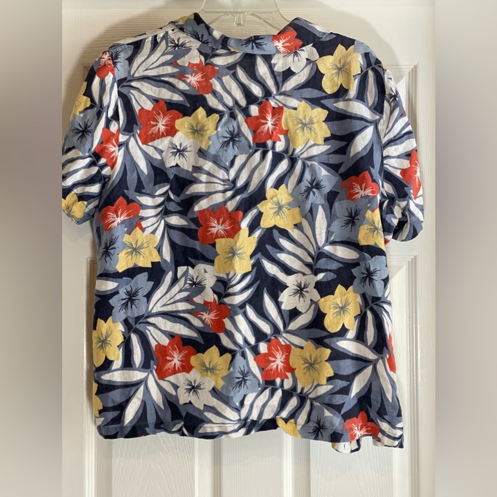Hot Cotton Hawaiian Print Linen shirt size xl - Picture 4 of 5